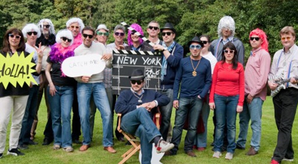 TINKR participants in costume during a collaborative movie-making session